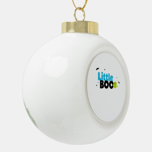 Little Boo Funny Retro Keramische Bal Ornament (Links)