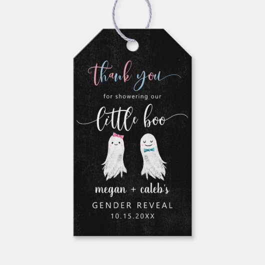 Little Boo Gender onthullen partijvoordeel Cadeaulabel (Voorkant)