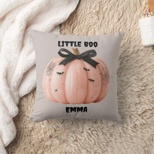 Little Boo Gepersonaliseerde Halloween Pumpkin Kussen (Deken)