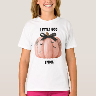 Little Boo Gepersonaliseerde Halloween Pumpkin T-shirt