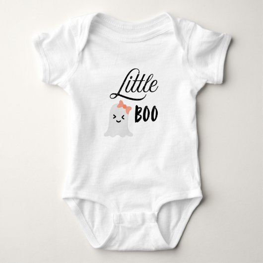Little Boo Ghost Baby Bodysuit met perzikboog (Voorkant)