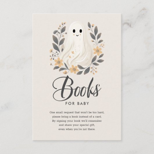 Little Boo Ghost Baby shower Books for Baby Informatiekaartje (Voorkant)