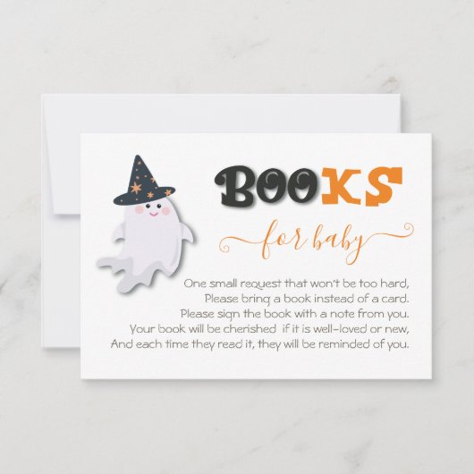 Little Boo Ghost Baby shower Books for Baby Kaart (Voorkant)