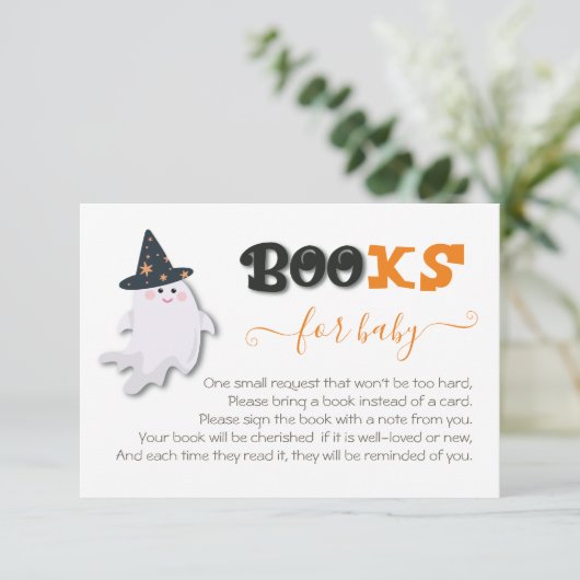 Little Boo Ghost Baby shower Books for Baby Kaart (Staand voorkant)