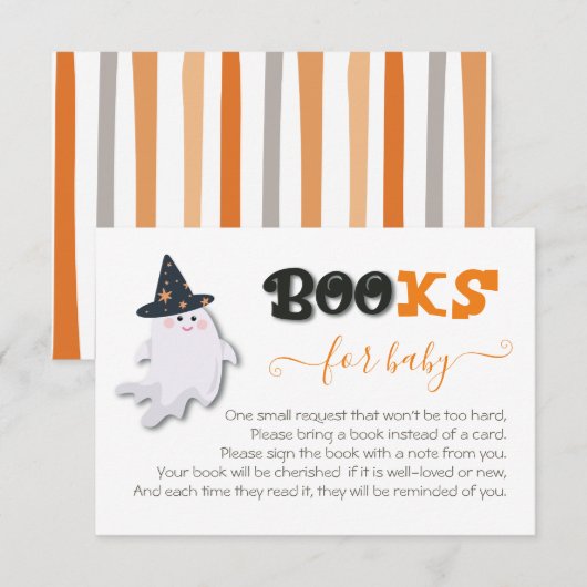 Little Boo Ghost Baby shower Books for Baby Kaart (Voorkant / Achterkant)