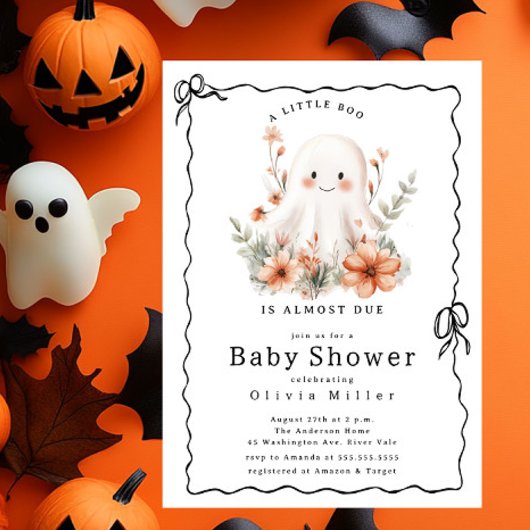 Little Boo Ghost-Baby shower Kaart
