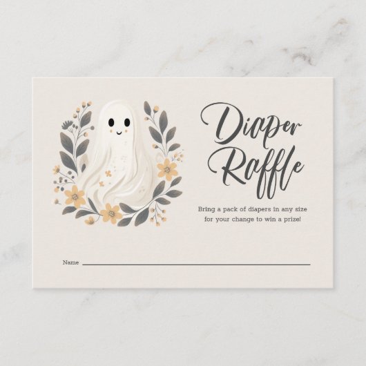 Little Boo Ghost Baby shower Luier Raffle Informatiekaartje (Voorkant)