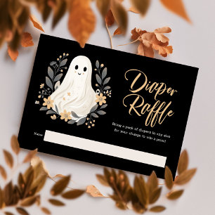 Little Boo Ghost Baby shower Luier Raffle Informatiekaartje