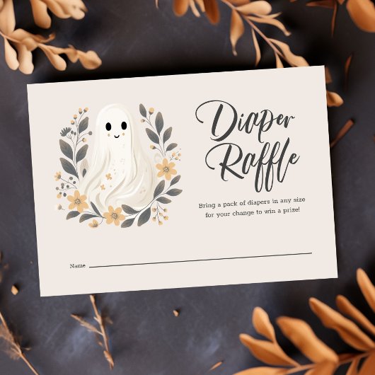 Little Boo Ghost Baby shower Luier Raffle Informatiekaartje