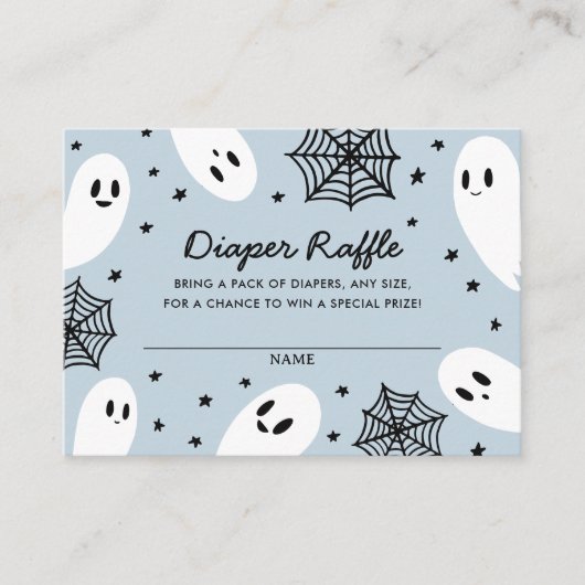 Little Boo Ghost Baby shower Luier Raffle Ticket Informatiekaartje (Voorkant)