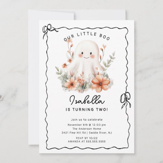 Little Boo Ghost Birthday Kaart (Voorkant)