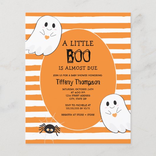 Little Boo Ghost Budget Halloween Baby shower (Voorkant)