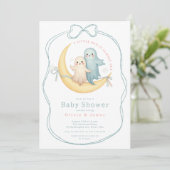 Little Boo Ghost Couple Baby shower Kaart (Staand voorkant)