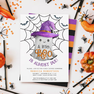 Little BOO ghost en strepen Halloween baby shower Kaart