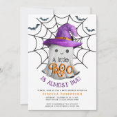 Little BOO ghost en web Halloween baby shower Kaart (Voorkant)