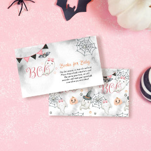 Little Boo Ghost Girl Baby shower Boeken voor Baby Informatiekaartje