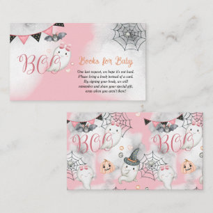 Little Boo Ghost Girl Baby shower Boeken voor Baby Informatiekaartje