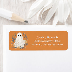 Little Boo Ghost Halloween Baby shower Adres Etiket
