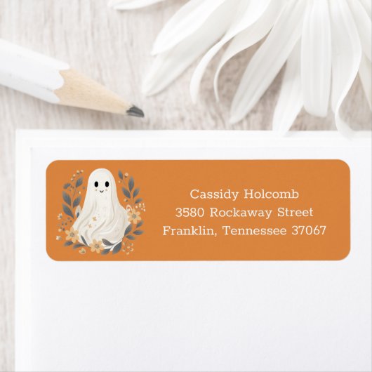 Little Boo Ghost Halloween Baby shower Adres Etiket (Insitu)