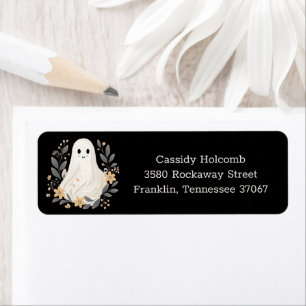 Little Boo Ghost Halloween Baby shower Adres Etiket