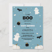 Little Boo Ghost Halloween Baby shower Invitation Kaart (Voorkant)