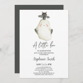 Little Boo Ghost Halloween Baby shower Invitation Kaart (Voorkant / Achterkant)