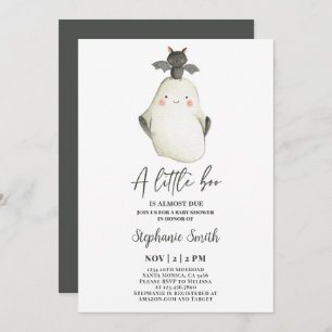 Little Boo Ghost Halloween Baby shower Invitation Kaart