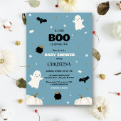 Little Boo Ghost Halloween Baby shower Invitation Kaart