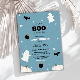 Little Boo Ghost Halloween Baby shower Invitation Kaart