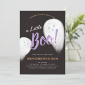 Little Boo Ghost Halloween Baby shower Kaart (Staand voorkant)