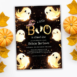 Little Boo Ghost Halloween Baby shower Kaart