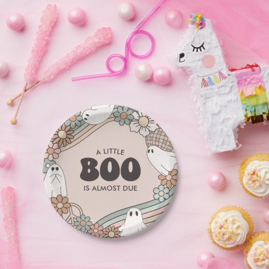 Little Boo Ghost Halloween Baby shower Papieren Bordje (Feest)