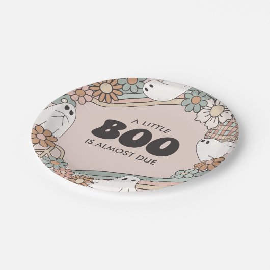 Little Boo Ghost Halloween Baby shower Papieren Bordje (Gekanteld)