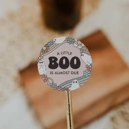 Little Boo Ghost Halloween Baby shower Ronde Sticker