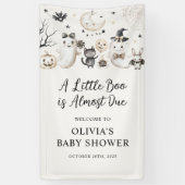 Little Boo Ghost Halloween Baby shower Welkom Spandoek (Verticaal)