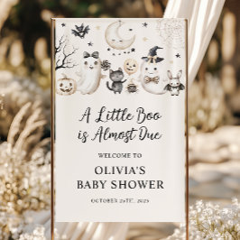 Little Boo Ghost Halloween Baby shower Welkom Spandoek