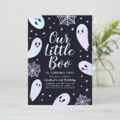 Little Boo Ghost Halloween Birthday Kaart (Staand voorkant)