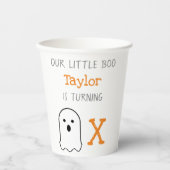 Little Boo Ghost Halloween Birthday Papieren Bekers (Voorkant)