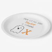 Little Boo Ghost Halloween Birthday Papieren Bordje (Gekanteld)