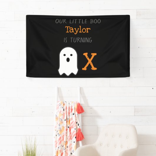Little Boo Ghost Halloween Birthday Spandoek (Insitu)