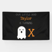 Little Boo Ghost Halloween Birthday Spandoek (Horizontaal)