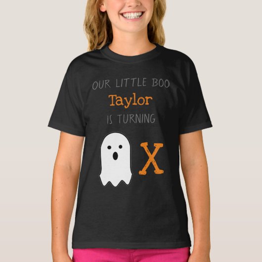 Little Boo Ghost Halloween Birthday T-shirt (Voorkant)