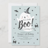 Little Boo Ghost Halloween Blue Boy Verjaardag Kaart (Voorkant)