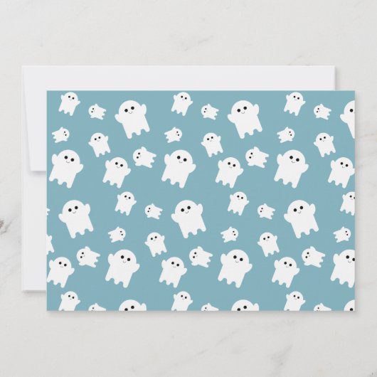 Little Boo Ghost Halloween Boys Verjaardagsfoto Kaart (Achterkant)