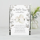 Little Boo Ghost Halloween Herfst Baby shower Kaart (Staand voorkant)