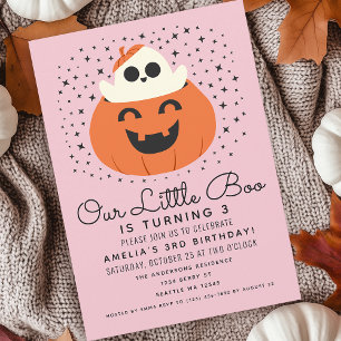 Little Boo Ghost Halloween Meisjes Verjaardag Kaart