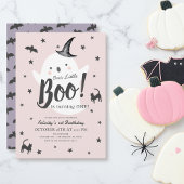 Little Boo Ghost Halloween Roze Meisje 1e Verjaard Kaart