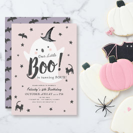 Little Boo Ghost Halloween Roze Meisje Verjaardag Kaart
