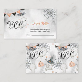 Little Boo Ghost Herfst Baby shower Luier Raffle Informatiekaartje