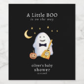 Little Boo Ghost Hollaween-Baby shower Wijn Etiket (Enkel label)